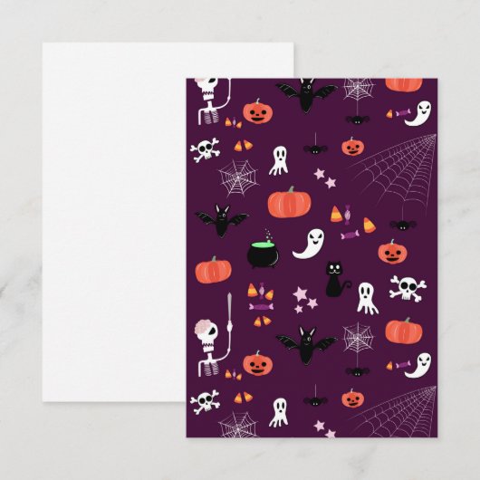 Halloween RSVP Karte (Vorne/Hinten)