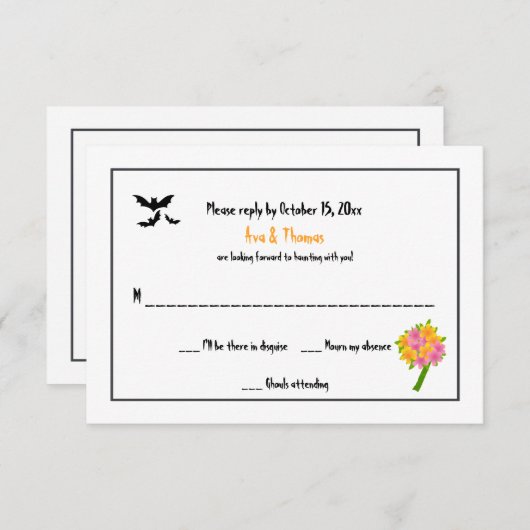 Halloween-RSVP-Karten RSVP Karte (Vorne/Hinten)