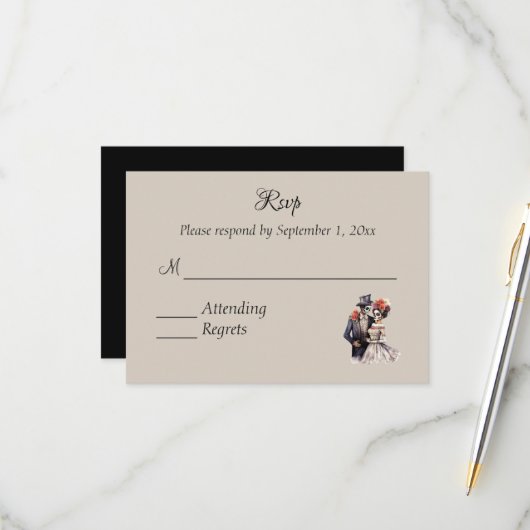 Halloween-RSVP RSVP Karte (Vorderseite/Rückseite Beispiel)