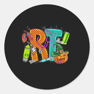 Halloween RT Respiratorentherapeut spooky RT Kürbi Runder Aufkleber