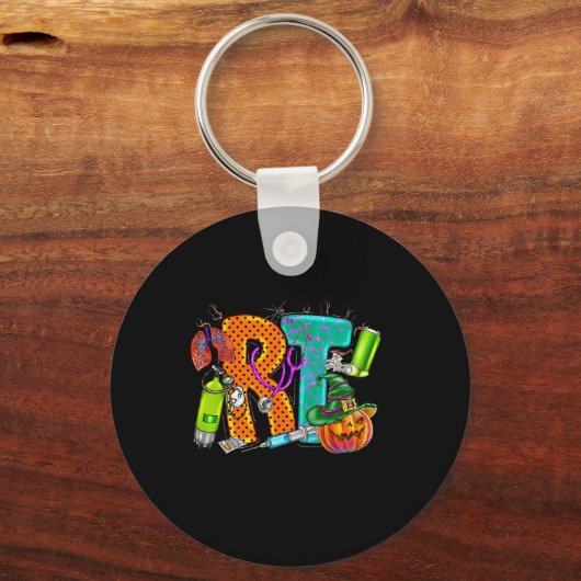 Halloween RT Respiratorentherapeut spooky RT Kürbi Schlüsselanhänger (Vorderseite)