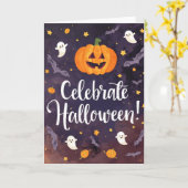 Halloween-Rückblick-Grußkarte Karte (Gelbe Blume)