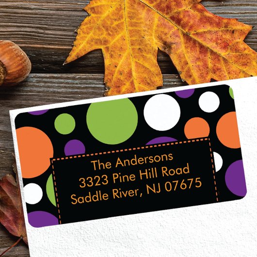 Halloween Rückgabeadresse Label Fun Dots Adressaufkleber