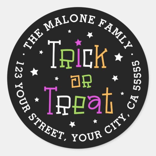 Halloween-Rücksendeadresse Runder Aufkleber (Vorderseite)