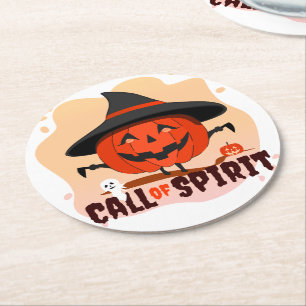 Halloween-Ruf Runder Pappuntersetzer