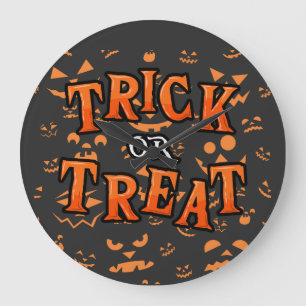 Halloween-Rundenuhren, Trick oder Treppen Große Wanduhr