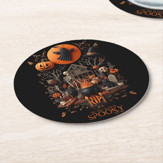 halloween runder pappuntersetzer (Angewinkelt)