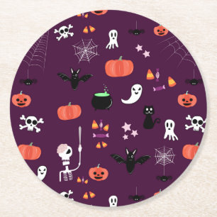Halloween Runder Pappuntersetzer