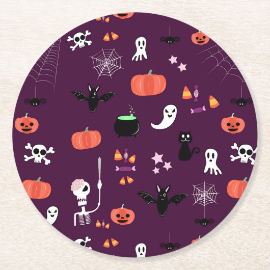 Halloween Runder Pappuntersetzer (Vorderseite)