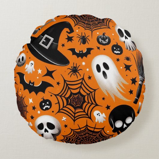 Halloween Rundes Kissen (Vorderseite)