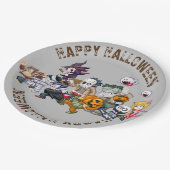 Halloween Rundplatte Pappteller (Schrägansicht)