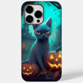 Halloween Russian Blue Cat mit Pumpkins Beängstige Case-Mate iPhone Hülle (Rückseite)