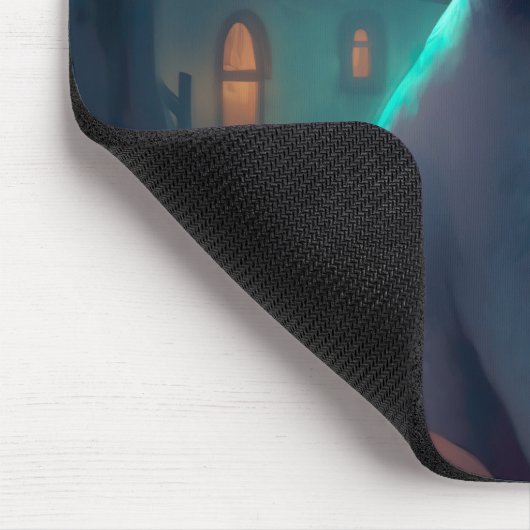 Halloween Russian Blue Cat mit Pumpkins Beängstige Mousepad (Ecke)