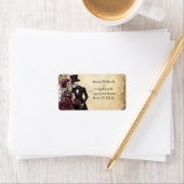 Halloween Rustic Gothic Skeleton-Adressetikett Adressaufkleber (Insitu)