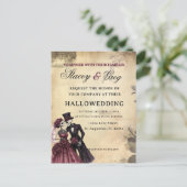 Halloween Rustic Gothic Skeleton Wedding Postkarte (Stehend Vorderseite)