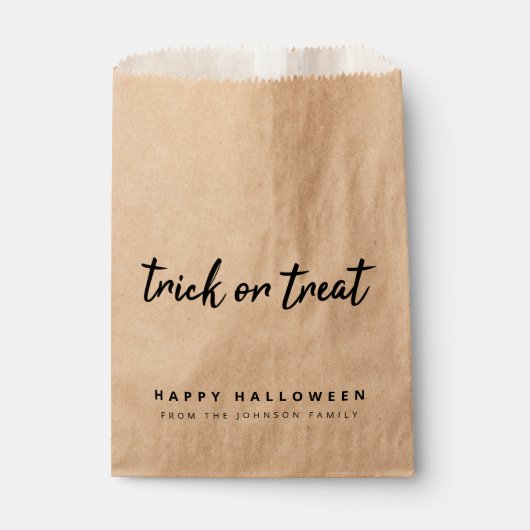 Halloween Rustic Kraft | Trick or Treat Candy Geschenktütchen (Vorderseite)