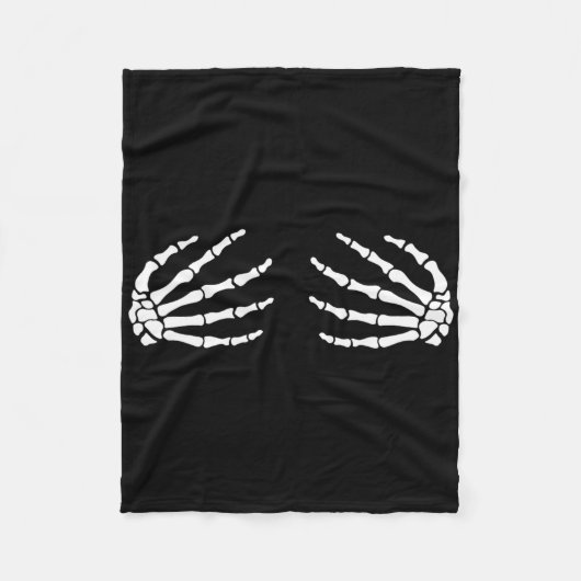 Halloween S Brust Skeleton Hands Breast Fun Costu Fleecedecke (Vorderseite)