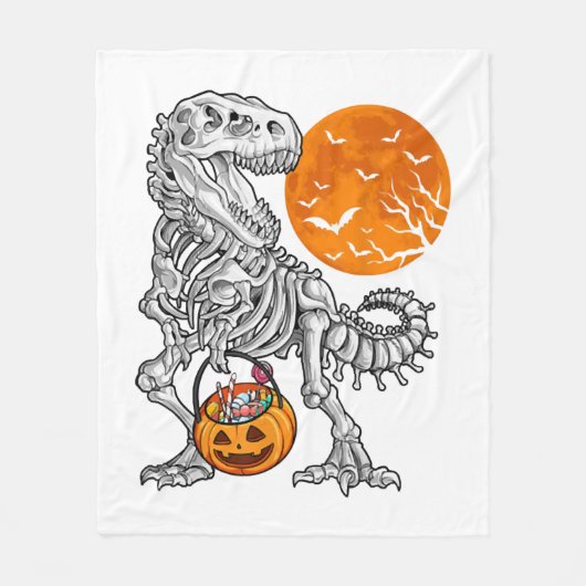 Halloween s for Boys Kids Dinosaur Skeleton T rex Fleecedecke (Vorderseite)