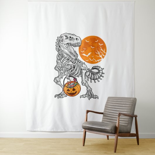 Halloween s for Boys Kids Dinosaur Skeleton T rex Wandteppich (Beispiel)