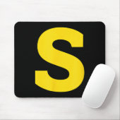 Halloween S Monogramm Gelbe Initiale - Fettes S Mousepad (Mit Mouse)