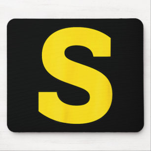 Halloween S Monogramm Gelbe Initiale - Fettes S Mousepad
