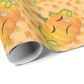 Halloween Sad Pumpkin Nahtloses Muster Geschenkpapier (Rolleneckpunkt)