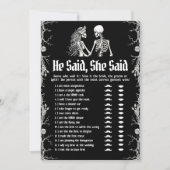 Halloween sagte er, sie sagte Brautparty Game Einladung (Vorderseite)