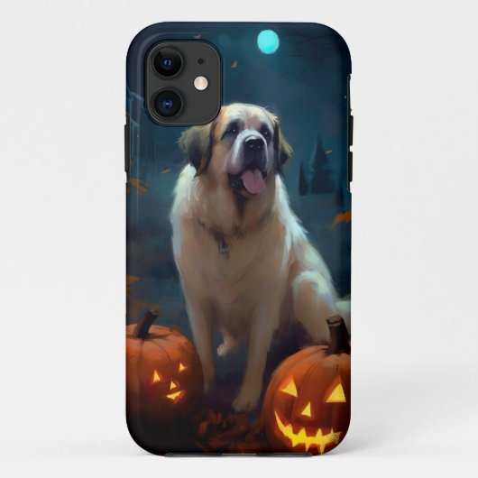Halloween Saint Bernard mit Pumpkins Beängstigend Case-Mate iPhone Hülle (Rückseite)
