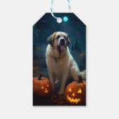 Halloween Saint Bernard mit Pumpkins Beängstigend Geschenkanhänger (Rückseite)