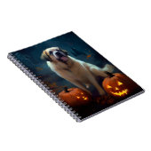 Halloween Saint Bernard mit Pumpkins Beängstigend Notizblock (Rechte Seite)