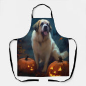 Halloween Saint Bernard mit Pumpkins Beängstigend Schürze (Vorderseite)