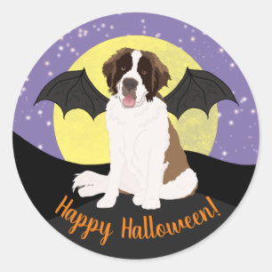 Halloween Saint Bernard Runder Aufkleber