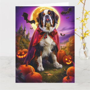 Halloween Saint Bernard Vampire Pumpkins Beängstig Karte