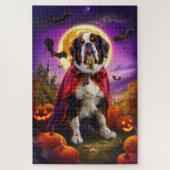 Halloween Saint Bernard Vampire Pumpkins Beängstig Puzzle (Vertikal)