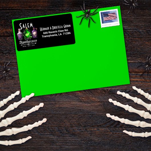 Halloween Salem Apothecary Potions Tonics Elixirs Adressaufkleber