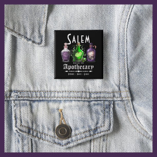 Halloween Salem Apothecary Potions Tonics Elixirs Button