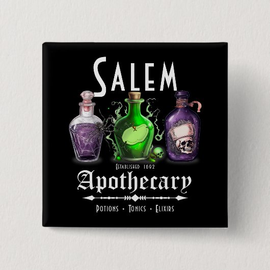 Halloween Salem Apothecary Potions Tonics Elixirs Button (Vorderseite)