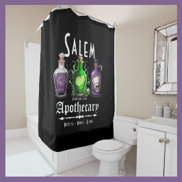 Halloween Salem Apothecary Potions Tonics Elixirs Duschvorhang