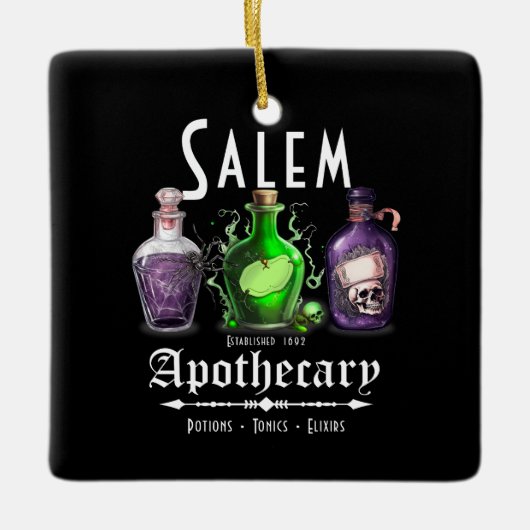 Halloween Salem Apothecary Potions Tonics Elixirs Keramikornament (Vorderseite)