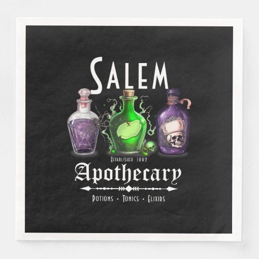 Halloween Salem Apothecary Potions Tonics Elixirs Serviette (Vorderseite)