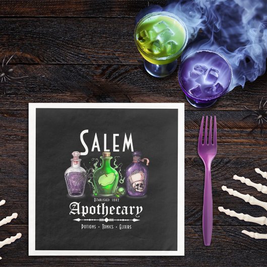 Halloween Salem Apothecary Potions Tonics Elixirs Serviette