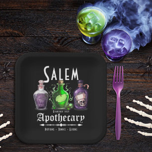 Halloween Salem Apotheke Tränke Tinkturen Elixiere Pappteller