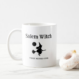 Halloween Salem Hexe auf Besen fliegend Kaffeetasse