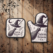 Halloween Salem Hexe Broomstick Ofenhandschuh & Topflappen-Set