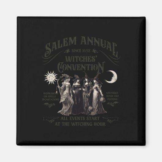 Halloween Salem Hexen Convention Hexe Party Sin Magnet (Vorne)
