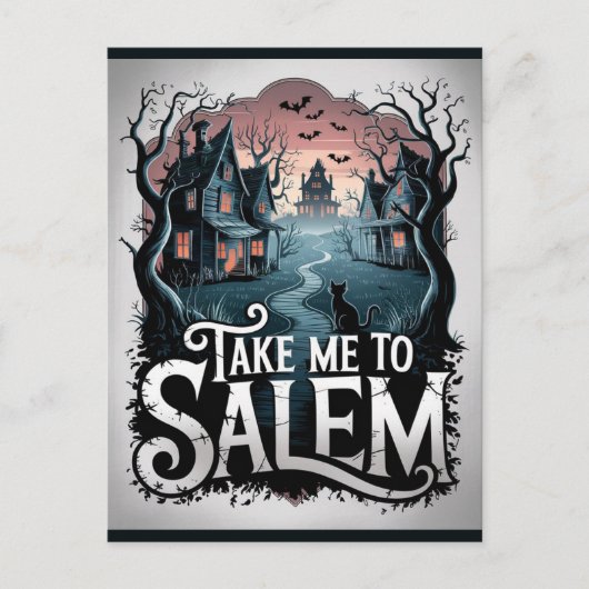 Halloween Salem Massachusetts Witch Lover Spooky Postkarte (Vorderseite)
