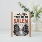 Halloween Salem Massachusetts Witch Lover Spooky Postkarte (Stehend Vorderseite)