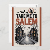 Halloween Salem Massachusetts Witch Lover Spooky Postkarte (Vorne/Hinten)