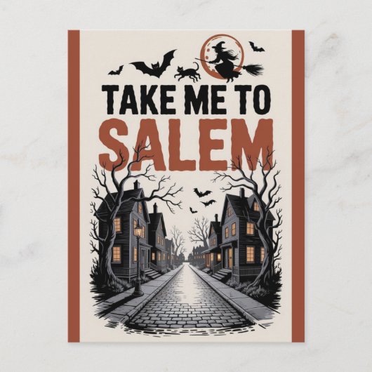 Halloween Salem Massachusetts Witch Lover Spooky Postkarte (Vorderseite)