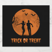 Halloween Salsa Dance Men Trick or Treff Schaumweinetikett (Einzelnes Label)